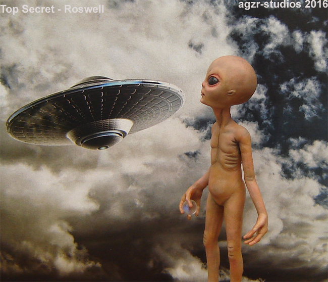 Alien ufo xfiles ovni plastillo volador fantasy art