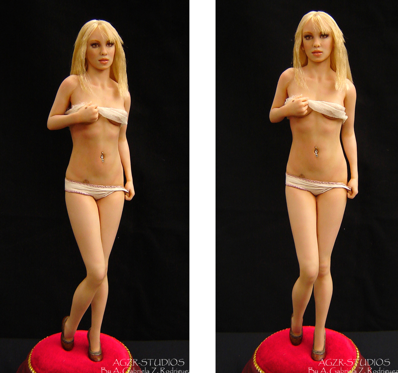 agzr studios art doll inspired by Britney Spears singer sculpture
