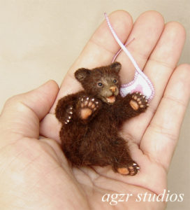 1:12 scale grizzly bear cub handmade animal pet baby animal