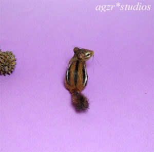 Handmade 1:12 scale miniature Chipmunk