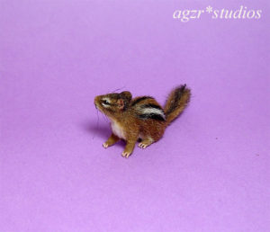 Handmade 1:12 scale miniature Chipmunk