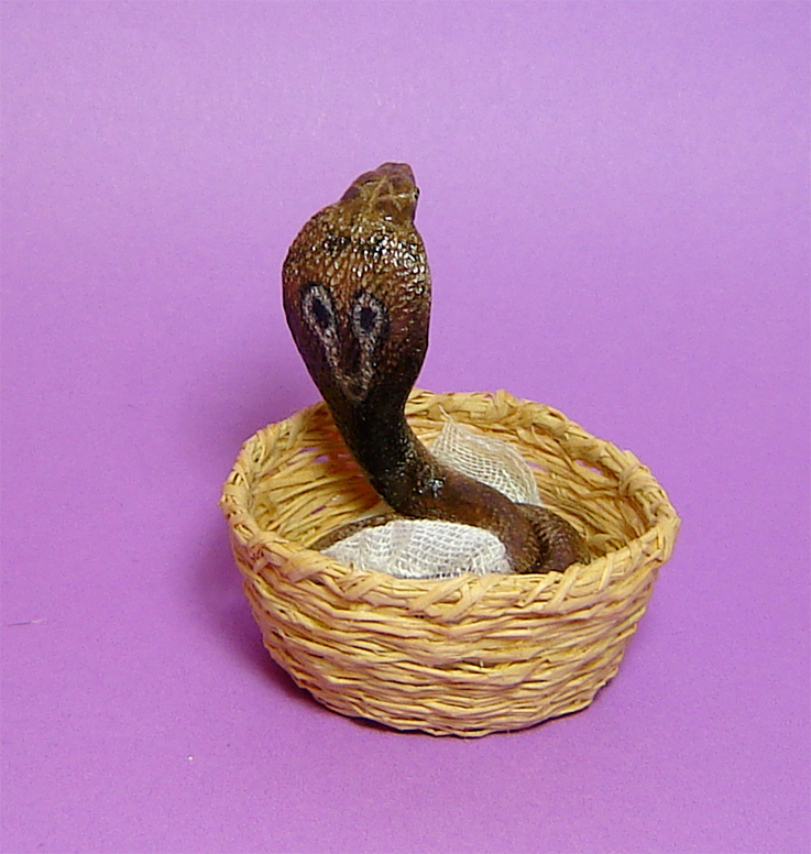Ooak 1:12 cobra snake handmade dollhouse pet