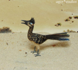 1:12 ooak miniature road runner bird lifelike handmade