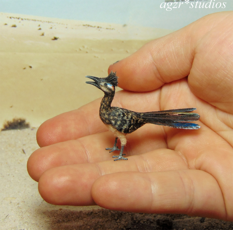 1:12 ooak miniature road runner bird lifelike handmade dollhouse