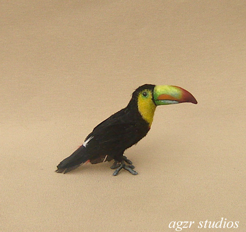 Ooak 1:12 dollhouse miniature rainbow billed toucan