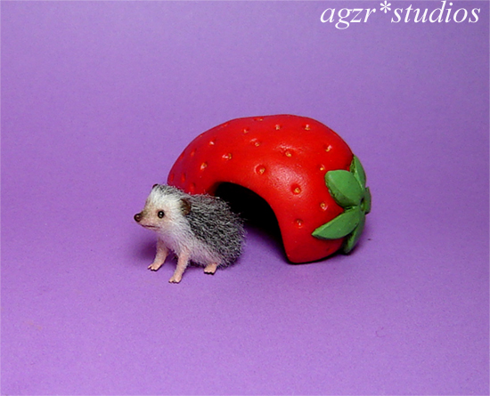 1:12 miniature hedgehog with house adorable micro pet realistic handcrafted