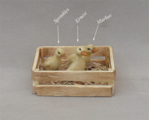 1:12 miniature ducklings ooak handmade furred dollhouse