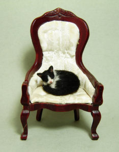 Ooak 1:12 sleeping tuxedo cat kitten handcrafted handmade