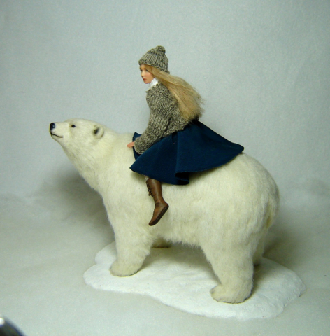 girl bear 1:12 scale sculpture dolls