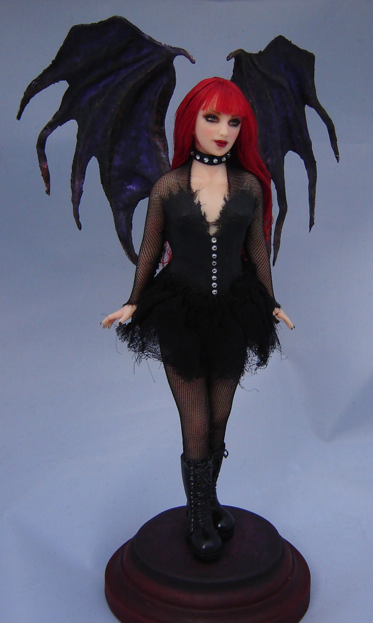 Ooak Fantasy Gothic Doll Fae Fairy in polymer clay agzr studios
