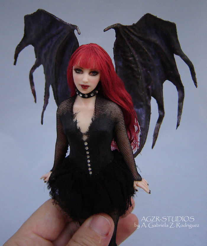 Gothic Doll Sculpture Fairy Fae Fantasy in polymer clay