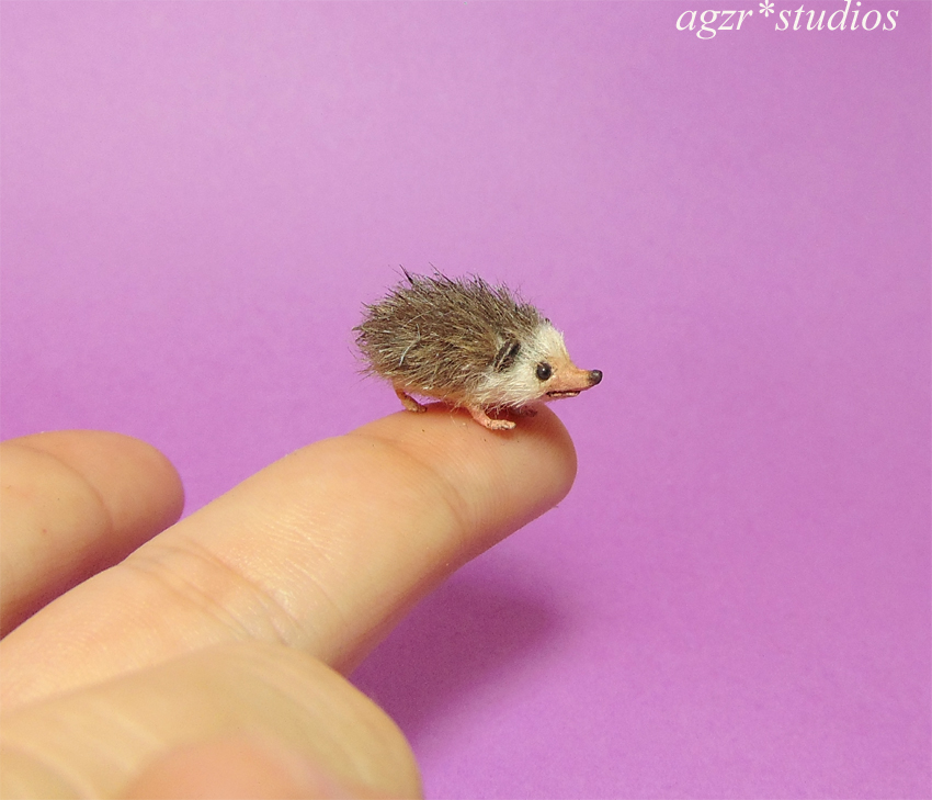 1:12 miniature hedgehog mini furred pet realistic porcupine animal dollhouse diorama