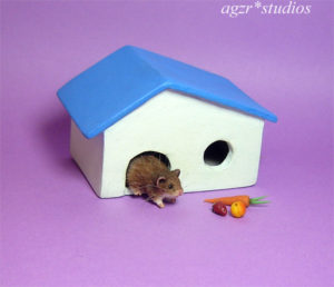 dollhouse miniature 1:12 scale hamster rat mouse handmade furred with house home