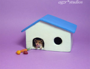 1:12 hamster with house miniature scale dollhouse handmade
