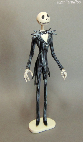 Miniature Jack Skellington doll 1:12 scale dollhouse diorama roombox agzr studios