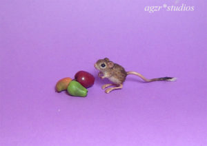1:12 miniature jaculus kangaroo mouse rat furred handmade dollhouse scale