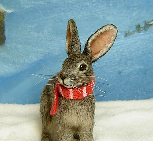 1:12 dollhouse furred miniature wild hare