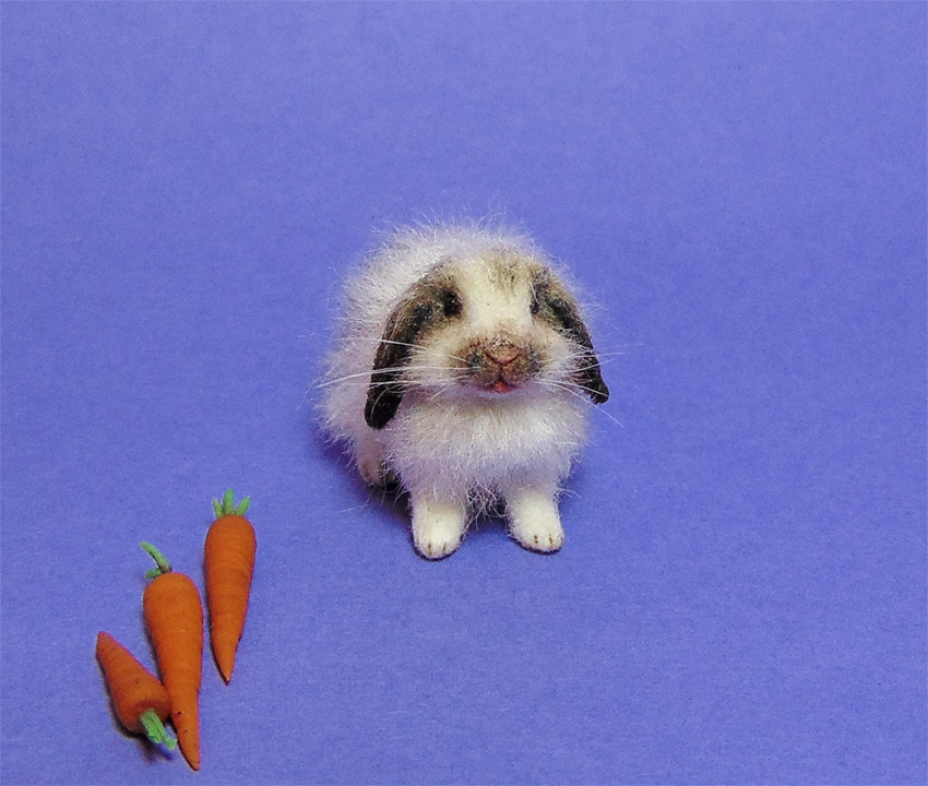 1:12 dollhouse furred miniature lop bunny