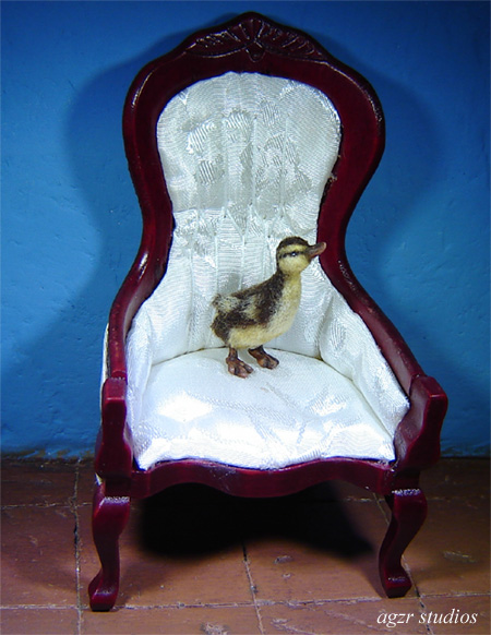 Ooak 1:12 dollhouse miniature mallard duckling furred dollhouse animal pet
