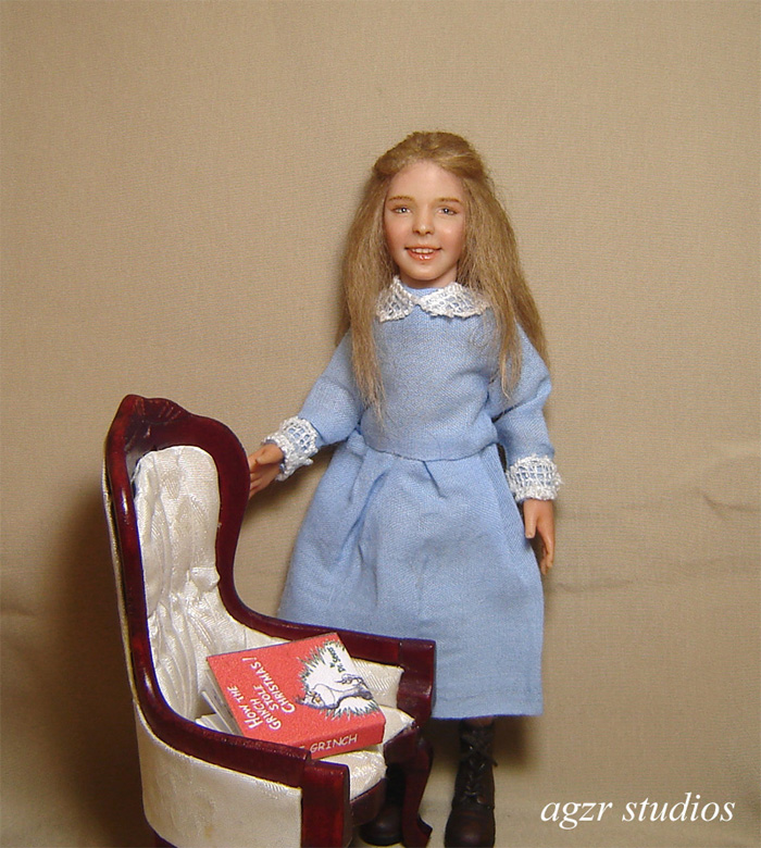 Miniature 1:12 Mary Ingalls doll for dollhouse little house in the prarie