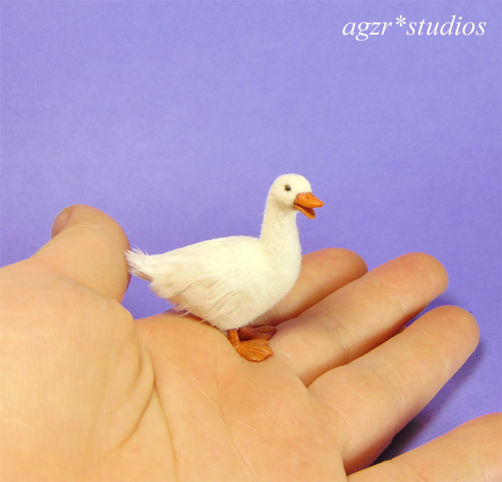 1:12 miniature pekin duck ooak handmade feathered ooak