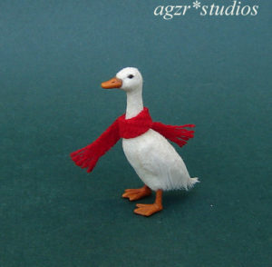 1:12 miniature runner duck feathered handcrafted ooak for dollhouse diorama