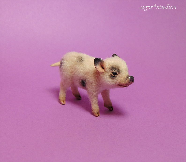 1:12 dollhouse miniature micro pig piglet pet animal realistic miniature