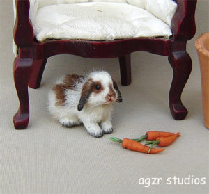 1:12 furred miniature lop bunny rabbit
