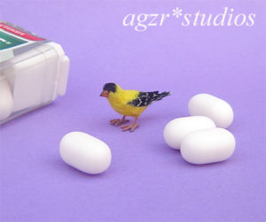 1:12 american goldfinch bird handmade feathered realistic dollhouse diorama roombox