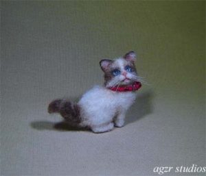 1:12 miniature dollhouse ragdoll kitten furred