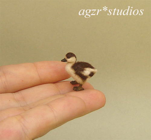 1:12 miniature ruddy shelduck duckling realistic bird ooak dollhouse