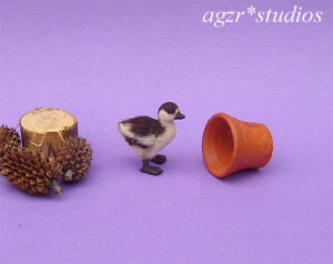 1:12 miniature ruddy shelduck duckling dollhouse ooak handmade