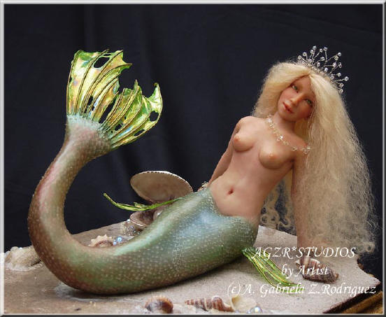 Ooak Handmade mermaid fantasy doll sculpture