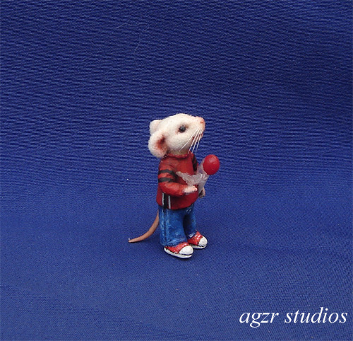 Ooak handmade stuart little realistic mouse lifelike dollhouse scale 1:12