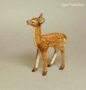 1:12 dollhouse miniature standing fawn deer animal