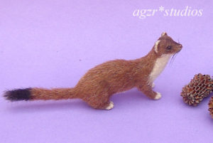 1:12 handmade miniature weasel furred wild animal comadreja