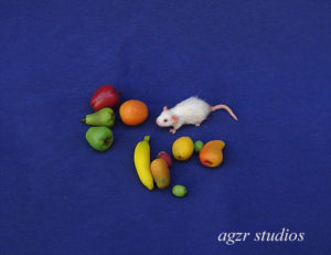 1:12 scale white mouse for dollhouse miniature world ooak realistic animal